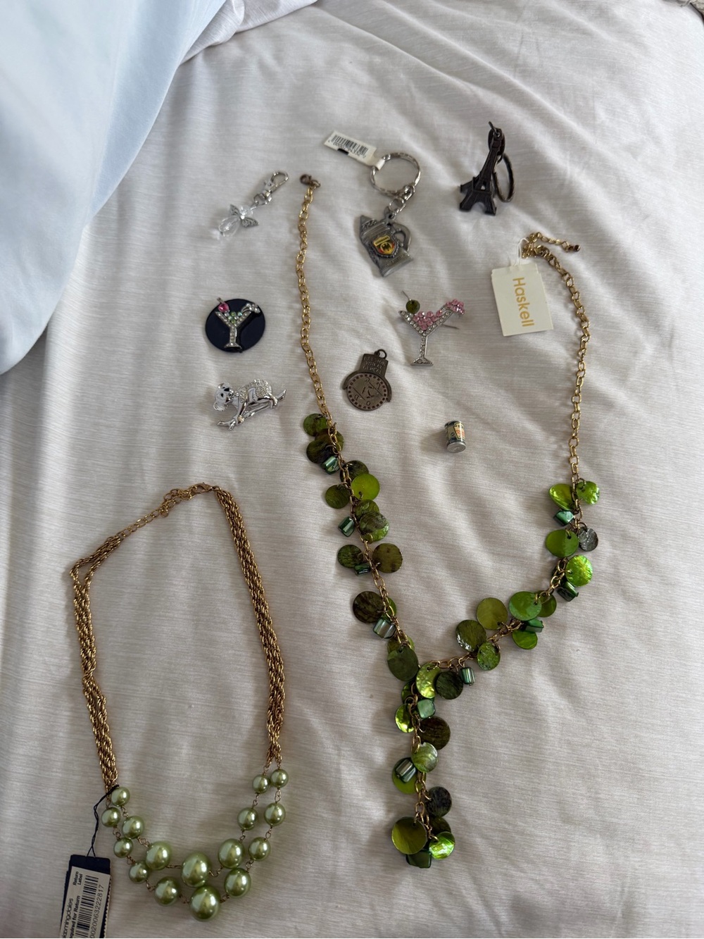 Haskell Green Disc Chain Necklace - Statement Women’s Jewelry bundle